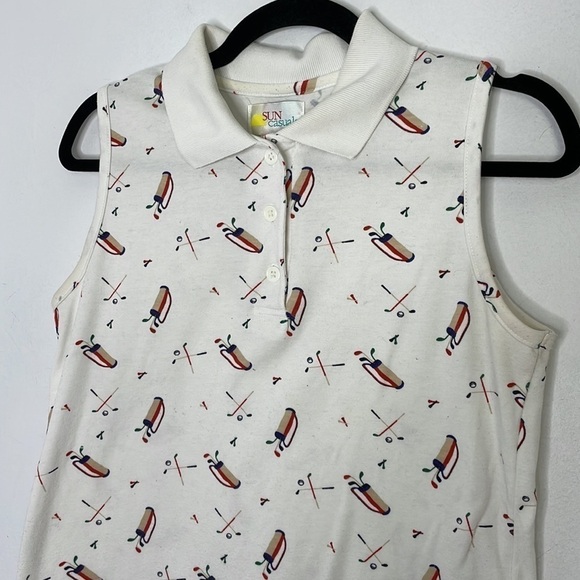 VINTAGE Golf novelty print quirky polo tank - Picture 2 of 7